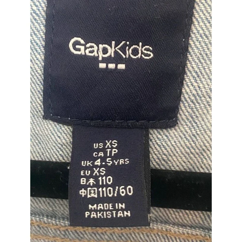 Gap Kids Distressed Blue Jean Denim Vest Indie Y2K 4/5 XS